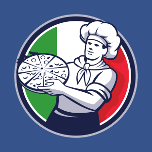 Italian flag with pizza maker T-Shirt