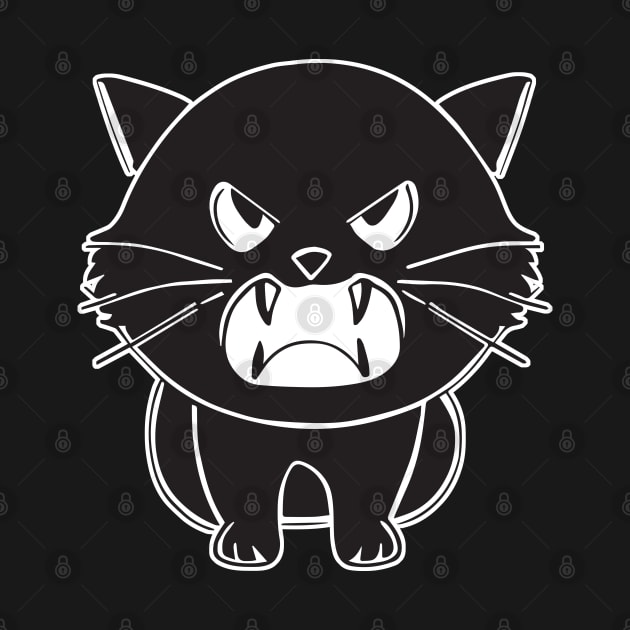 Cute angry hissing black cat by SPJE Illustration Photography