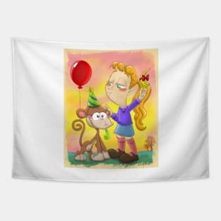 A Birthday Present for Monkey Tapestry