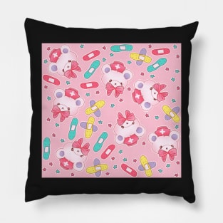 Nurse Bears and Bandages on Pink Pillow