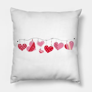 Hanging doodle hearts Pillow