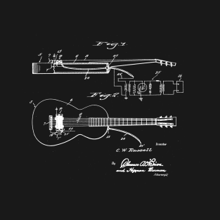 Guitar Vintage Patent Drawing T-Shirt