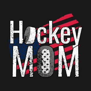 Patriotic Hockey Mom with American Flag T-Shirt