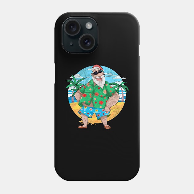 Funny Hawaiian Santa Claus Tropical Christmas In July Phone Case by shirtsyoulike