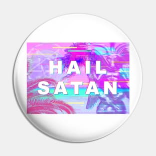 hail satan vaporwave aesthetic Pin