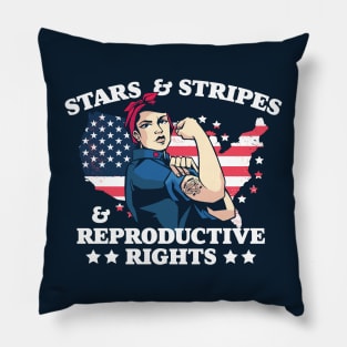 Stars and Stripes and Reproductive Rights // Patriotic American Feminist Pillow