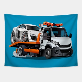 Cartoon tow truck Tapestry