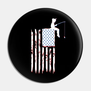 American Flag Fishing Pin