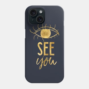 Kintsugi Eye #art #decor #buyart #japanese #gold #white #kirovair #design Phone Case