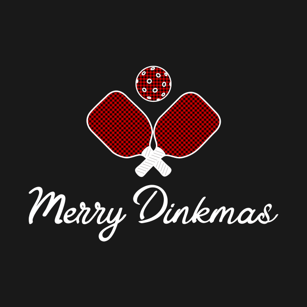 Merry Dinkmas, Christmas plaid pattern pickleball by Dan66