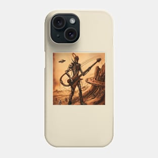 Giant Robot Alien Playing Guitar Phone Case