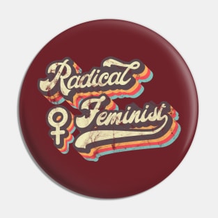 "Radical Feminist" Distressed Rainbow Retro Venus Pin