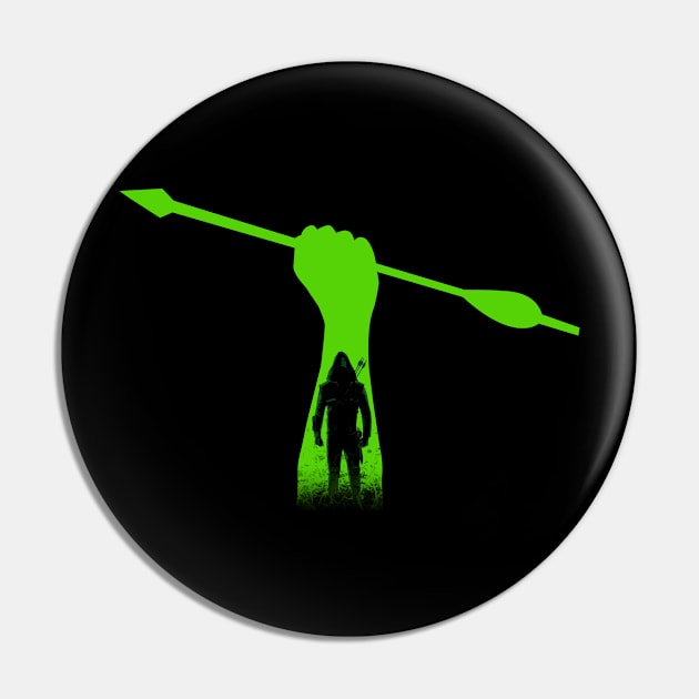 Green hero Pin by Bomdesignz