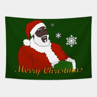 Black Santa - Merry Christmas Tapestry