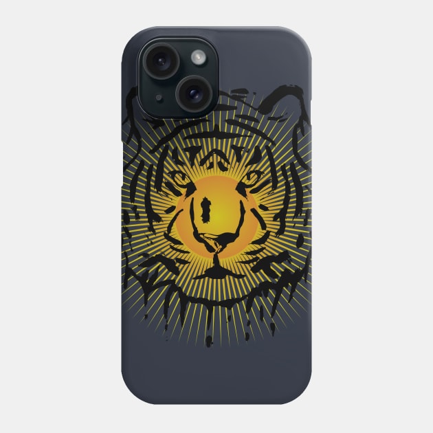 Tiger and the sun Phone Case by Imutobi