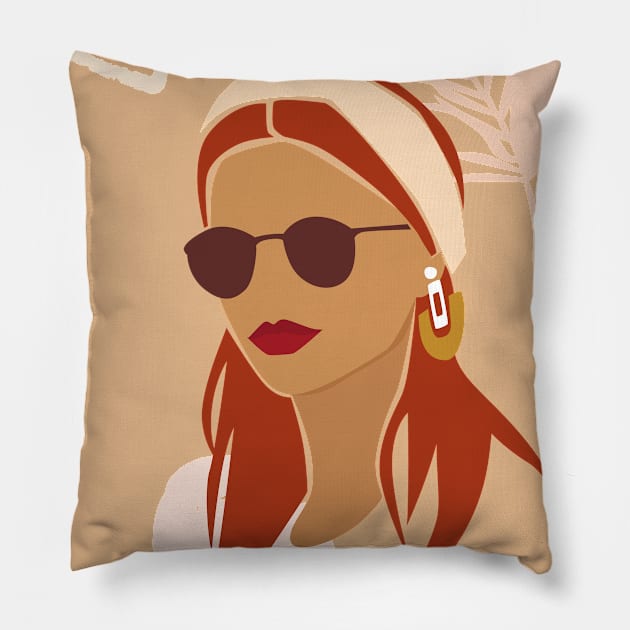 Modern Delicate Illustration Pillow by NJORDUR