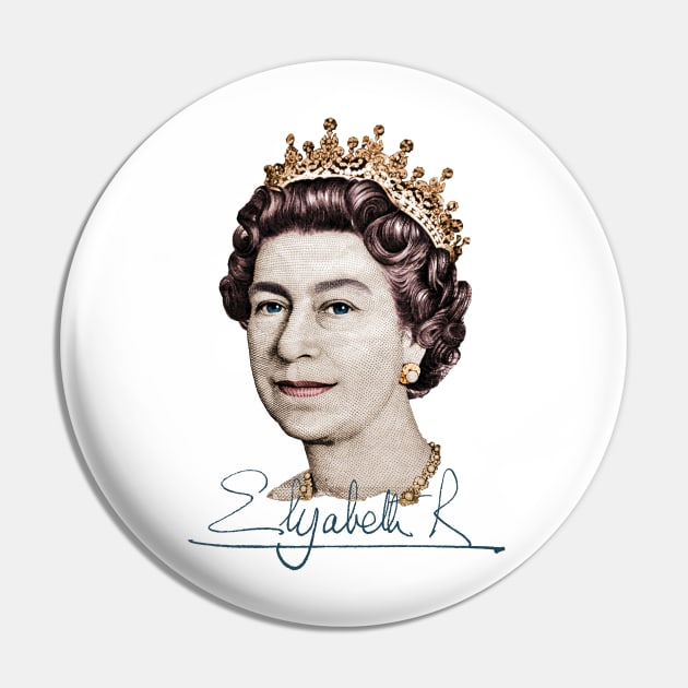 Queen Elizabeth II Pin by RandomArtHouse