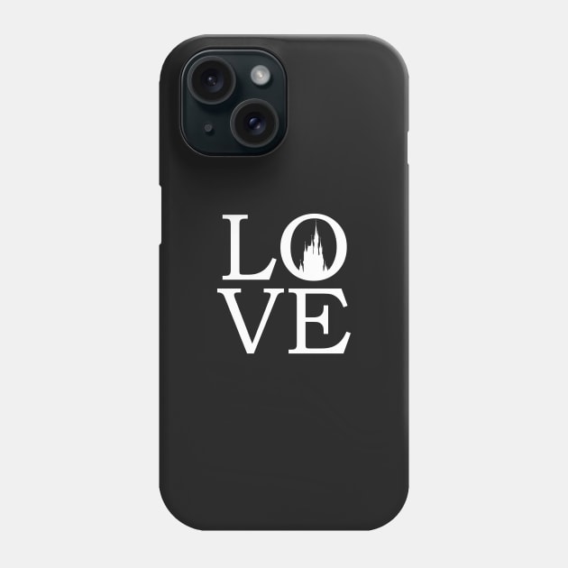 LOVE Magic Castle Black and White Phone Case by FandomTrading