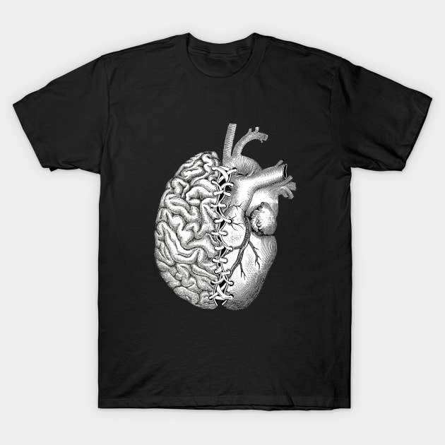 Awesome design showing half brain and half heart T-Shirt