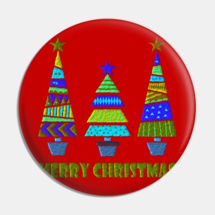 Festive Christmas Trees Pin