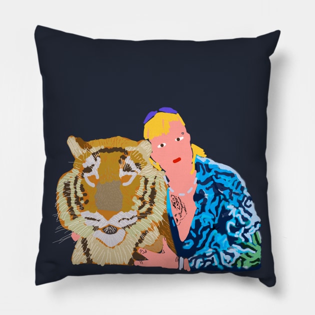 Abstract Tiger and Man Pillow by ellenhenryart