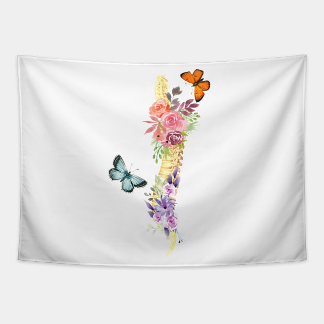 Floral Spine Anatomy Tapestry by Bluepress