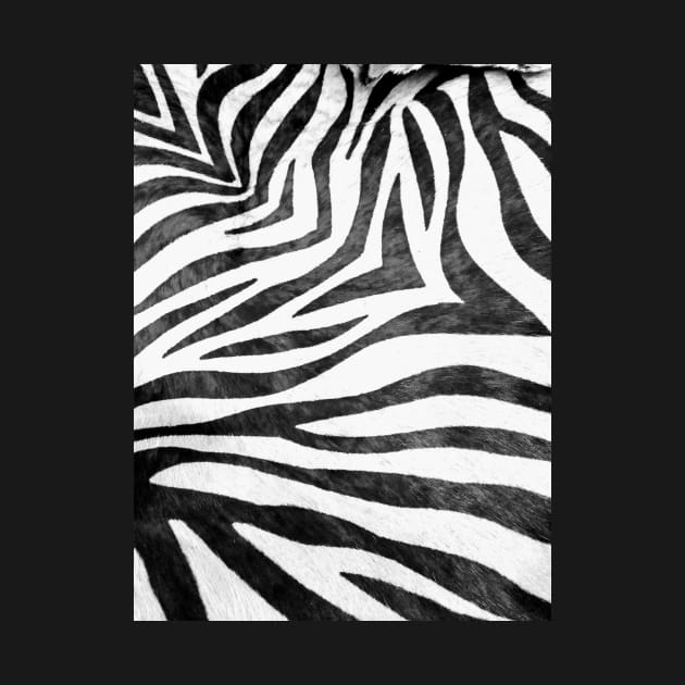Photographic Image of Realistic Zebra Print in Black and White by CrazyCraftLady