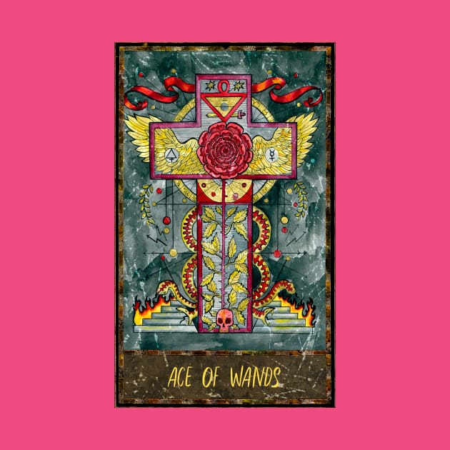 Ace of Wands. Magic Gate Tarot Card Design. by Mystic Arts