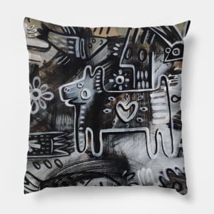 black dog Pillow