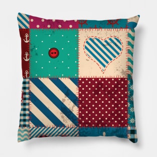 Patchwork Quilt Neck Gator Nautical Patchwork Pillow