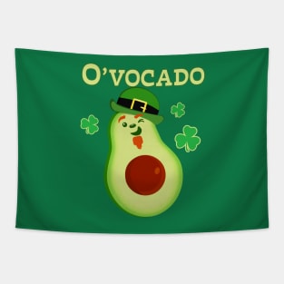 St Patrick's Day Leprechaun Avocado Pun Tapestry