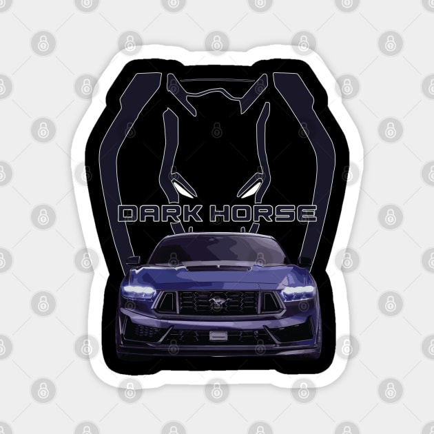 BLUE EMBER dark horse Mustang GT 5.0L V8 coyote engine Performance Car s650 Magnet by cowtown_cowboy