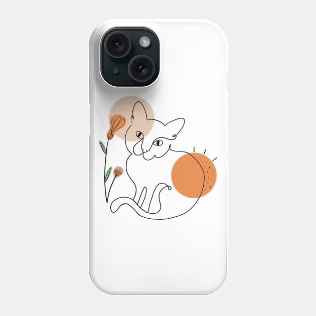 PEACHY CAT LINE ART Phone Case by tizicav