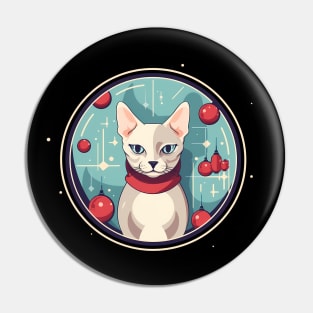 Devon Rex Cat Xmas Ornament, Love Cats Pin