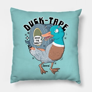 Duck-tape duck pun Pillow