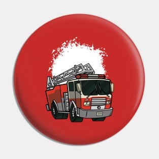 Fire Truck Kids Illustration Pin