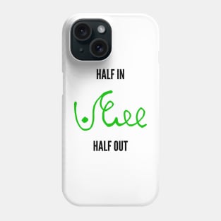 half in half out shorthand black and green Phone Case