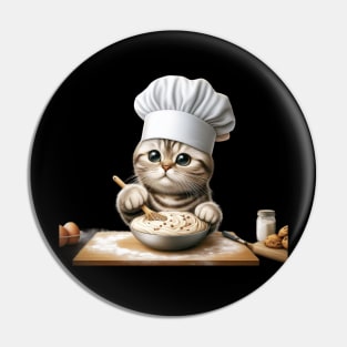 Cute Cat Chef: Whisking Up Delightful Pastries with Feline Flair Pin