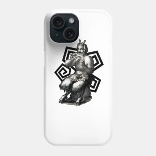 A faun playing the flute. Mythological figure Phone Case