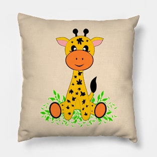 Cute funny baby giraffe for kids Pillow