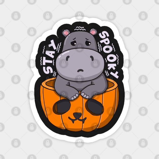 Stay Spooky Hippo Magnet by Luna Illustration