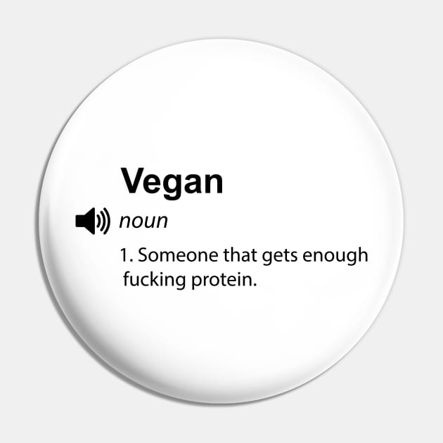 Funny vegan definition - - Women Men Sticker Pin by Thevegansociety