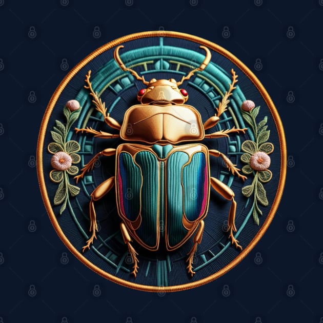 Iridescent Beetle Embroidered Patch by Xie