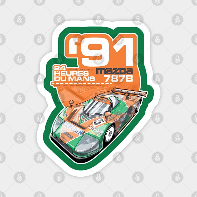 MAZDA - 787B GROUP C2 Magnet by EvanDeCiren