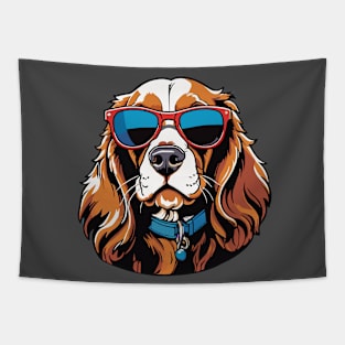 Dogs' Sunny Style: Cockerspaniel Portrait Rocking Sunglasses Tapestry