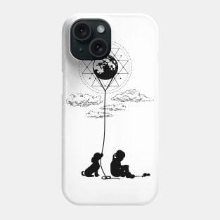 Sad girl and the moon. Phone Case