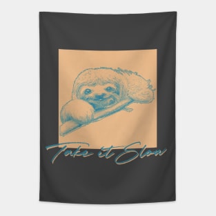 Take It Slow / Cute Sloth Lover Design Tapestry