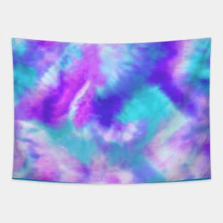 Vibrant Blue and Purple Tie-Dye Tapestry