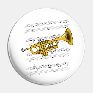 Trumpet Player Trumpeter Brass Musician (Colour) Pin