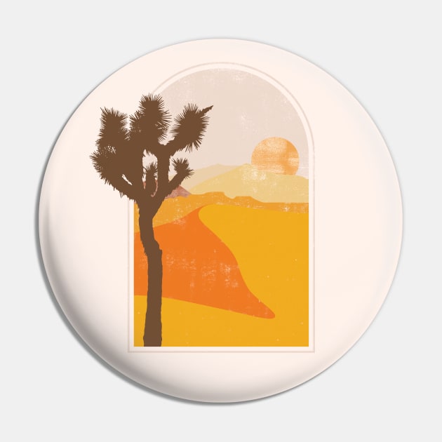 Joshua Tree Desert Minimalist Landscape Illustration Pin by goodwordsco